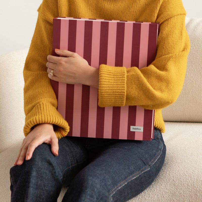 DailyDocs Document Organizer Binder – Premium Linen Folder System with Full & Half-Page Envelopes for Important Papers, Passports, Birth Certificates & More - Image 2